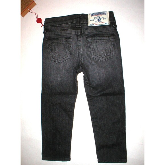 New Girls NWT True Religion Brand Jeans 3 Skinny Black Gray Adjustable Waist - Picture 4 of 4